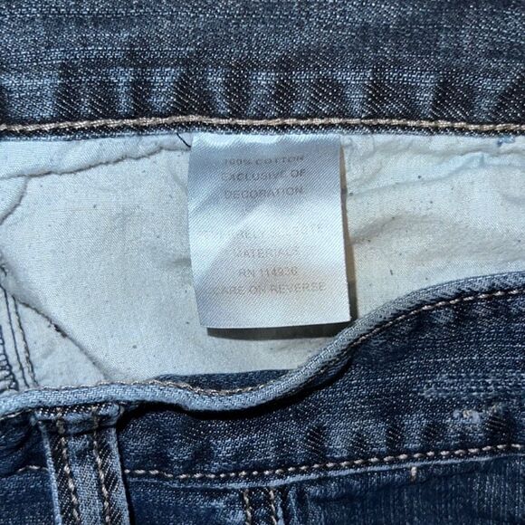 Flypaper Jeans Shorts Straight Leg Button Zip Pockets Medium Wash Denim Size 38 - Picture 4 of 6